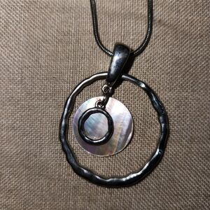 Lia Sophia Silver and Iridescent Circle Necklace
